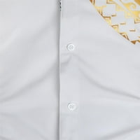 Muška majica dolje majice Slim Fit Modna folija Print dugih rukava COLLOR TOP bluza Casual New Trendy Comfy Basic T-majice Bijeli XXXL