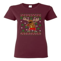 Dame Rudolph Gangsta Sleigh Reindeer Cool ruly božićna Funny DT majica Tee