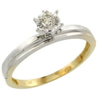 10k žuti zlatni dijamantni zaručnički prsten širokim velikom veličinom 8.5