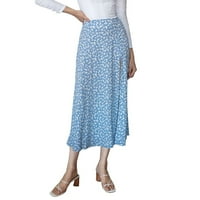 Ženski Leopard Print Long suknja Visoko struk Split Bottle suknja