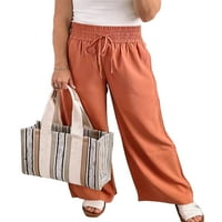 Luxplum dame dno su visoke struk Palazzo pant široke noge hlače salonske pantalone za odmor narančasta 2xl