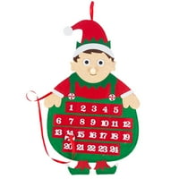 Božićni dani odbrojavaju kalendar Božićna ureda za ukrašavanje netkanog kalendara Privjesak Christma