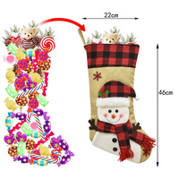 Božićne čarape, 3D Gnomes Santa Božićne čarape Kamin Viseći čarape za obiteljski Božićni ukras Xmas Lik za odmor Sezona Party Decor, jelen + snjegović, DEER + Snowman, G15390