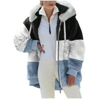 Leesechin ženska jakna od runa kapuljacne kasuta nejasne tople kardigan kapute prevelike fluffy sherpa