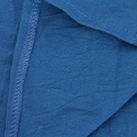 Finelylove pepum haljine Ženska odjeća ispod ljetnog čišćenja A-line dugi kratki rukav s punim plavim