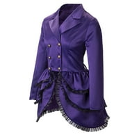 Buigttklop Vrijeme i TRU Ženski dvostruki grudi dvostruki bluza s tankom odjećom Blazer Purple