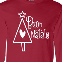 Inktastična buon Natale božićno drvce sa majicom s srcem i zvjezdicama dugih rukava