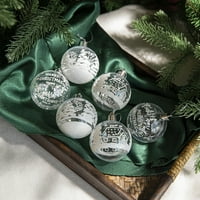 Promjer koaiezne prozirni božićna kugla boksirana plava prozirna bijela prozirna obojena akrilna ukrasa za božićne drvve Bo od 6