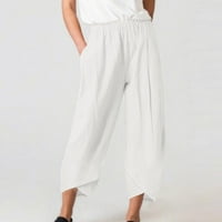Duge pantalone za žene Ležerne prilike elastične strugove, čvrste boje tanke rastezljetne hlače pantalone