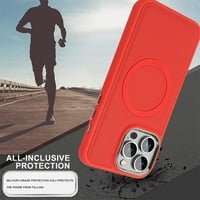 Dteck Magnetic Case Fit za Apple iPhone Pro, kompatibilan sa magsafe, pad zaštite silikonski mat protiv ogrebotine tanki poklopac telefona, crni