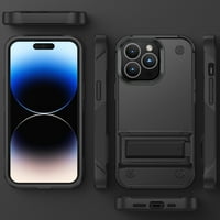 Dizajniran za iPhone Pro CASE, sa skrivenim Kickstanom vojnom razredom Zaštita od prašine Hybrid Hard