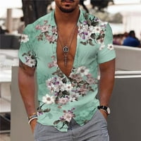 Havajska majica za muškarce, ljetna plaža casual majica s kratkim rukavima majice, tiskana Palmshadow