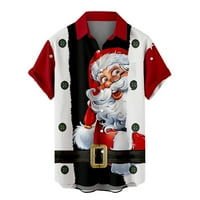 Sdjma Men Casual Solid gumdovi Božićni Santa Claus Print sa džepom Bluza s kratkim rukavima