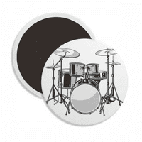 Pesma muzika drum kit Energy ilustrirajući okrugli ceroks frižider magnet za održavanje ukrasa