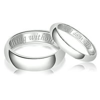 Njegov i njen ugraviran zašto radim ono što ne radim bez tebe klasičnog srebrnog običnog vjenčanog prstena