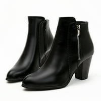 Juebong ženske cipele Popularnost moda Solid Boja Chelsea čizme Chunky Block Heel niske bačve patentne