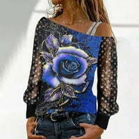 Ženska dnevna podudaranja gornje majice odjeća hladna ramena bluza za žene modne dame casual tiskani