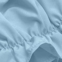 Ženski vrhovi modni ženski ljetni kratki kratki rukav Udobnost Udobnost čvrsta boja TOP SKY BLUE S