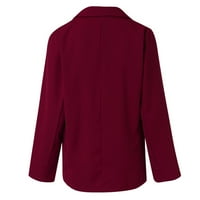 Žene Blazer modne čvrste boje džepa u boji Ležerne temperamente Slim Fit Jackets