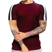Muška majica kontrastna boja Stretch s kratkim rukavima TEE Casual Slim Fit Henleyji majice Majice za