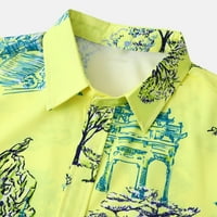 Pyju muns vintage Hawaiian majica rever s kratkim rukavima na majica lagana labava fit tropska majica
