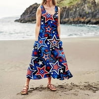 Fragarn ženska casual labava sandress dugi haljina bez rukava maxi haljine ljetna haljina za plažu sa