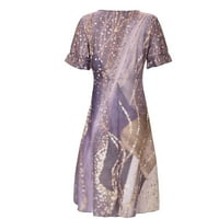 Ženski gumb V izrez Bubble rukav nepravilna haljina haljina Ležerne prilike ljetne slatke haljine za