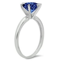 1.5ct okrugli rez plavi simulirani tanzanite 18k bijelo zlato Angažova za angažman prsten veličine 7.25