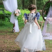 Slatke haljine za djevojke rođendan dugačka elegantna leteća rukava mreža za venčanica