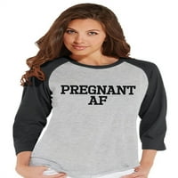 Custom Party Shop Ženska trudnica AF najava o trudnoći bejzbol tee - srednja