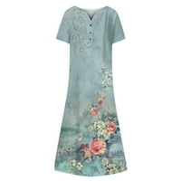 Gotyou haljine ljetna haljina za žene Ležerne prilike tiskane s kratkim rukavima s kratkim rukavima