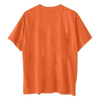 Ženski vrhovi ženske modne casual pune boje kratkih rukava bez rukava zaljubljeni zaljubljeni džemper narančasta L
