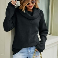 Fjofpr Devojke Jesen Pulover džemperi za žene Lagani pleteni džemper vrhovi čvrste boje dugih rukava