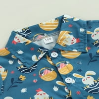 Jaweiwi Baby Kids Boys Uskršnji set za odjeću, 2T 3T 4T 5T kratki rukav kašika za print majica s elastičnim