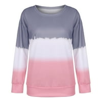 Ženske majice za ljetnu košulju ženskih rukav plus pulover dugačak dugačak dugačak krajko-boja gradijentne