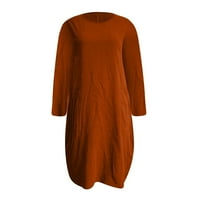 Ženske haljine kratki dugi rukav casual mini tiskani ljetni okrugli izrez haljina narandžasta 5xl