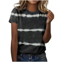 Striped majice za žene Ljeto kratki rukav casual grafički grafički posad Tees Lightweight Comfy Trendy