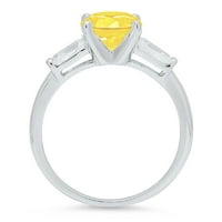 2.0ct okrugli rez žuta simulirani dijamant 18k bijeli zlatni godišnjica angažmana kamena prstena veličine