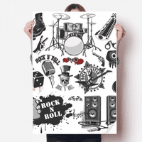 Kombinacija muzičkih instrumenata Ilustrirajte ukras naljepnica uzorak Poster PlayBill pozadina prozora