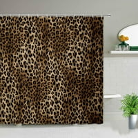 Afrički stil Modni leopard Geometrija uzorak zastava za tuširanje Divlja životinja Print Kupatilo Kupatilo