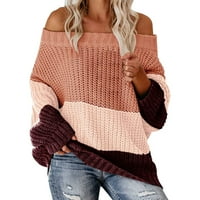 Dukseri pulover za žene zimski pad vrata labavi panel casual vrhovi pleteni džemper