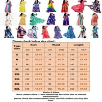 Rejlun Ženske maxi haljine cvjetni print duga haljina V izrez casual seksi odmor Rainbow 5xl