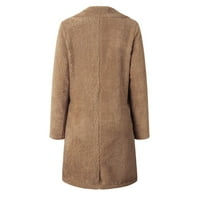 Labakihah zimski kaputi za žene Žene dugih rukava Bluza Otvori prednji jakni Dugi Outerwear Co XL Ženski
