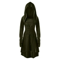 Hallow ženska gotička haljina, ženske ležerne dugih rukava dugih rukava sa haljinom za zavoj