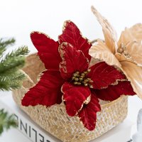 Eastshop božićni cvijet High Simulacijski ukrasni realistični Xmas Tree Glitter umjetni poinsettia cvijet