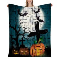 Halloween Dekorativni pokrivač-sablasna pokrivač za groblje za spavaće sobe lobanje zagrljaj ljubitelji