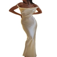 Thaisu Žene izdužene haljine Bodycon Maxi, špagete remen za leđa za leđa Split elegantne večernje haljine