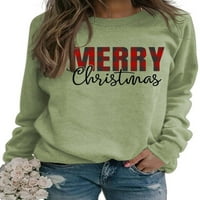 Groanlook Žene pulover vrhove vrata sretan božićni dukseri za slobodno vrijeme dugih rukava dame s dugim