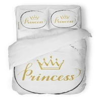 Posteljina Poljska reč za princezu Reč princeze Kruna ukrašavanja četkice Twin Veličina prekrivača sa jastučem za kućnu posteljinu Dekoracija sobe