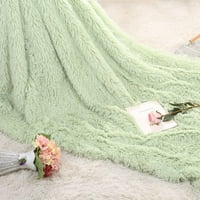 Tkinga modna mekana toplo shaggy Fau bacaj kauč s kaučem za bračni krevet za kućni dekor - metvica zelena